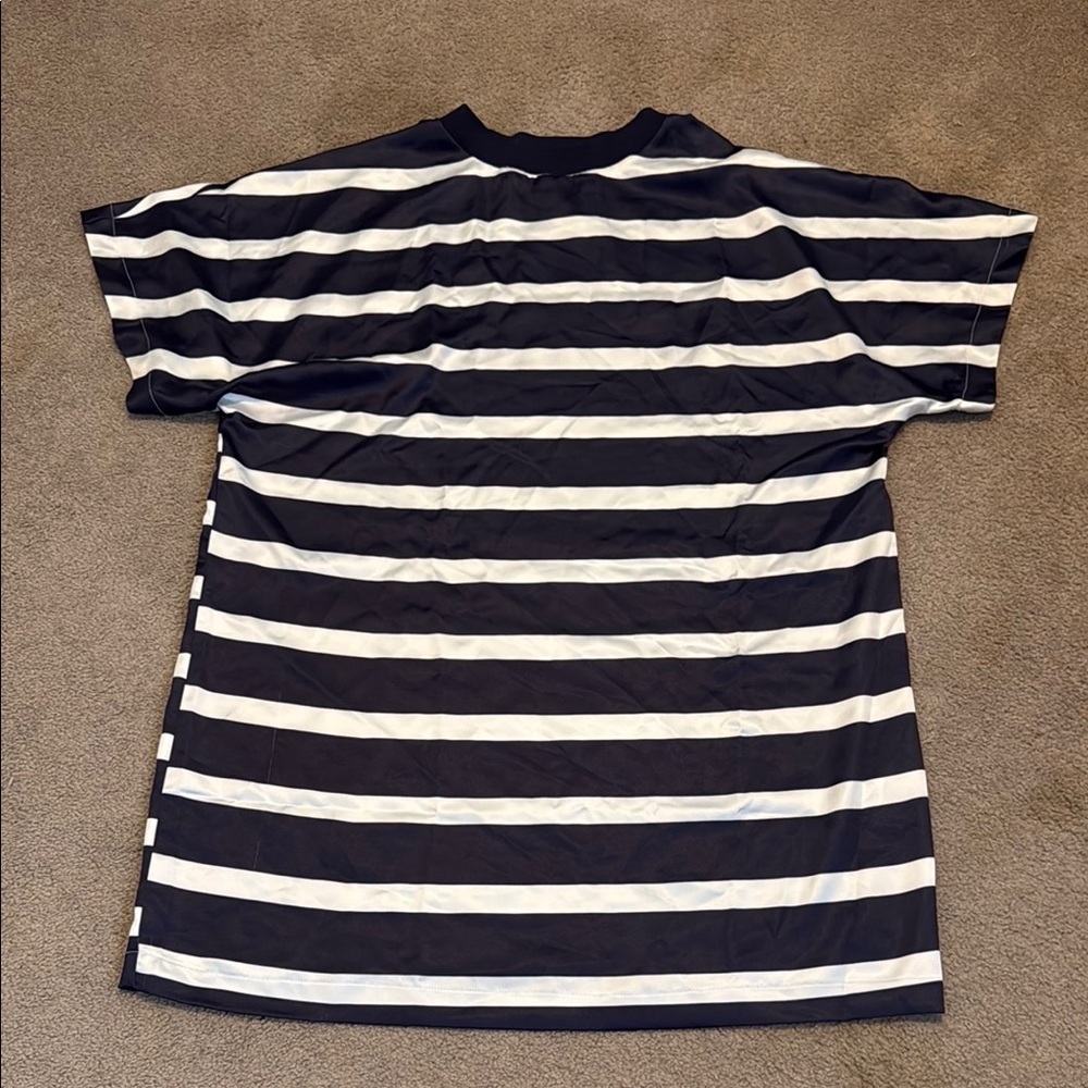 ASOS Curve Blue and White Striped Dress Short Sleeve